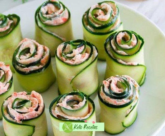 Rollitos de Pepino con Salmón Ahumado y Queso Crema